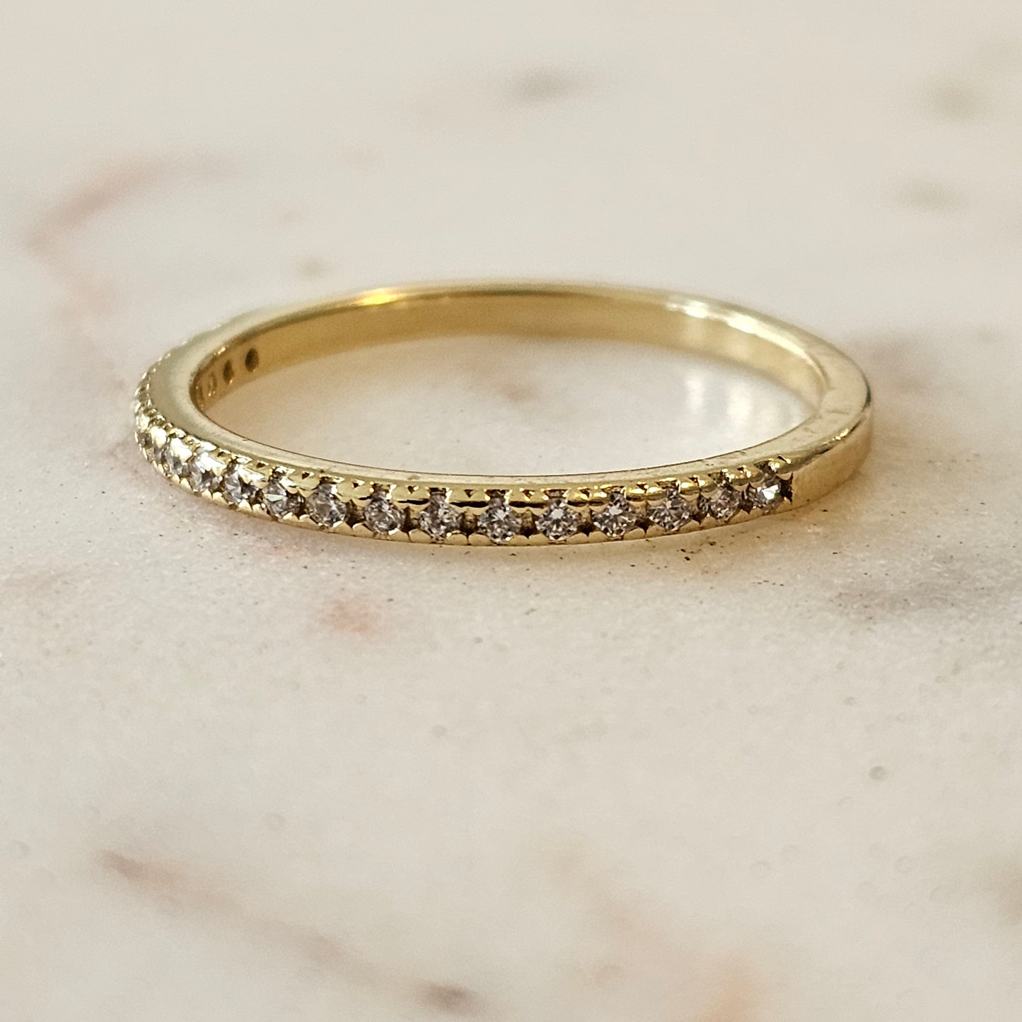 18K Gold Plated Zirconia Ring 1.5mm