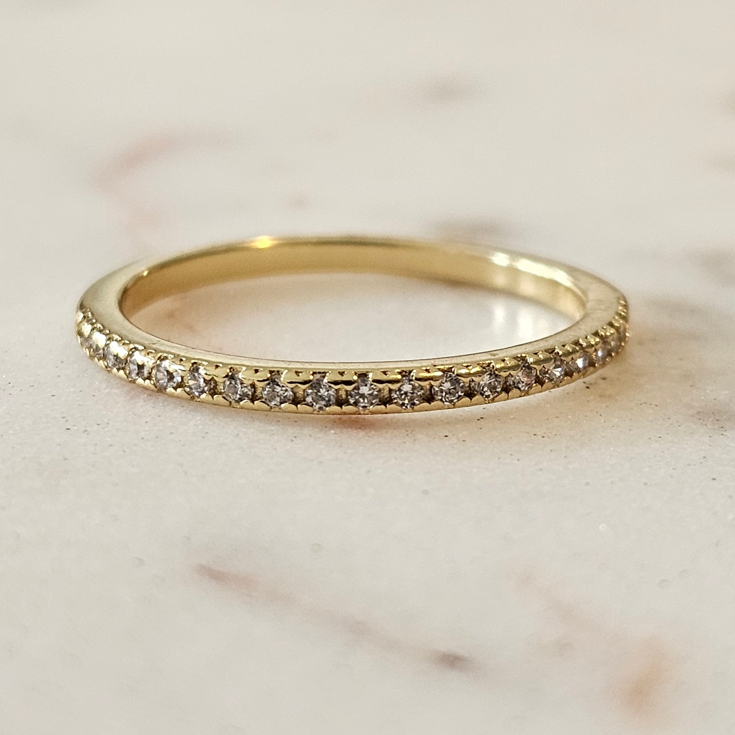 18K Gold Plated Zirconia Ring 1.5mm