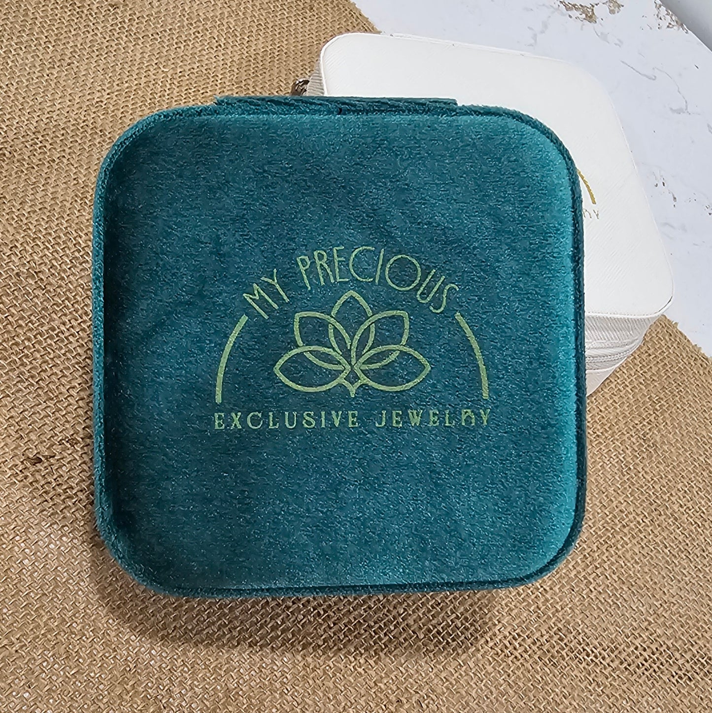 Green Suede Travel Jewelry Box