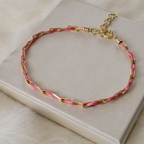 18K Gold Plated Silk Necklace