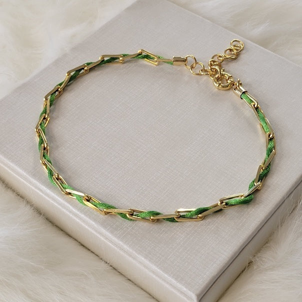 18K Gold Plated Silk Necklace
