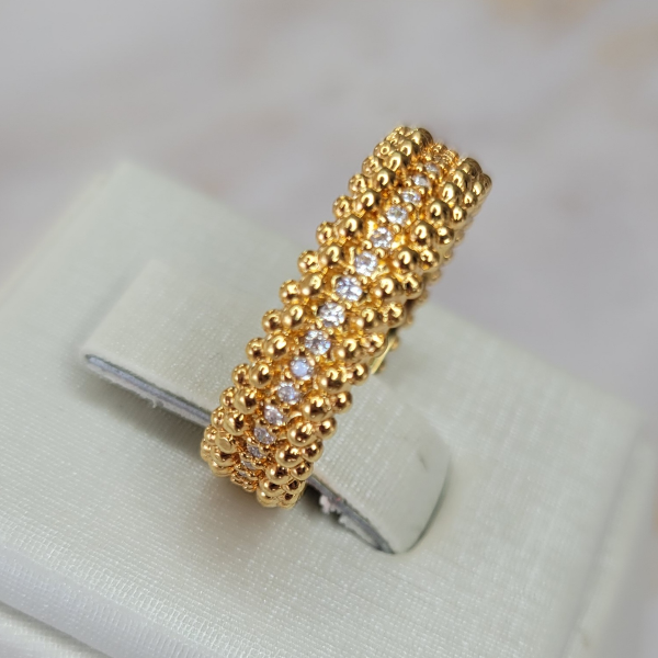 18K Gold Plated Studded Zirconia Crown Ring
