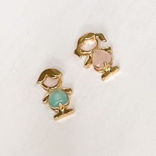 18K Gold Plated Stone Girl Pendent