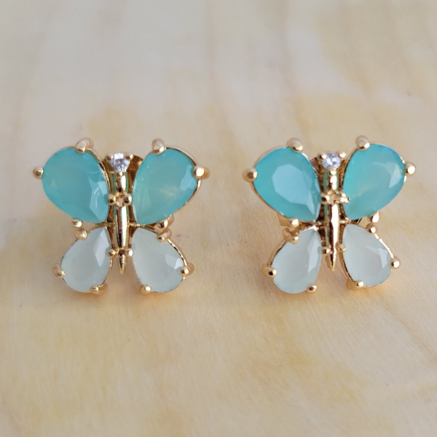 18K Gold Plated Stone Butterfly