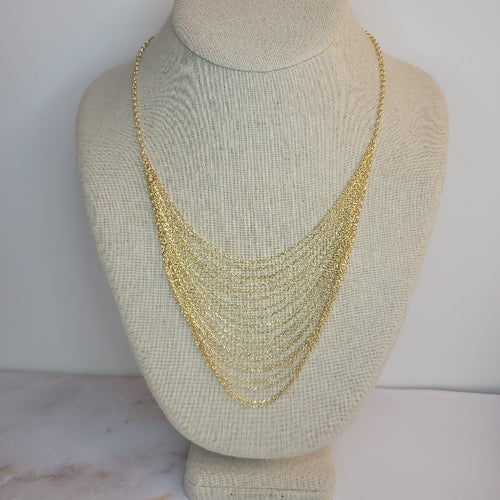 18K Gold Plated Links 20 Parallel Chains Necklace