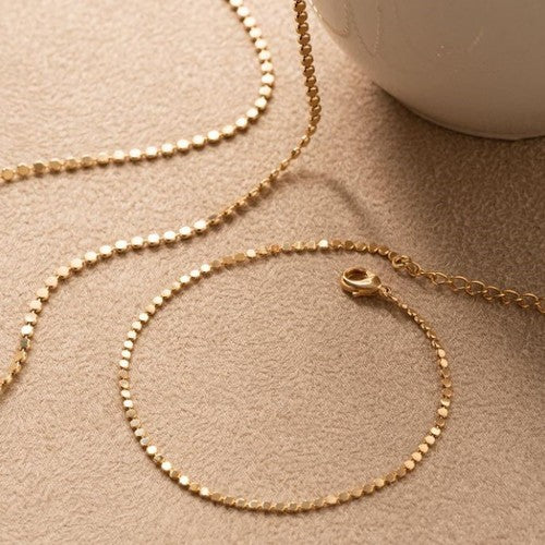 18K Gold Plated Dots Necklace 45cm