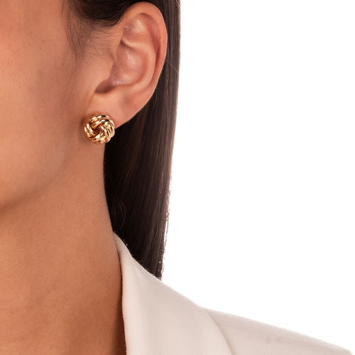 18K Gold Plated Small Stud Detailed Earrings