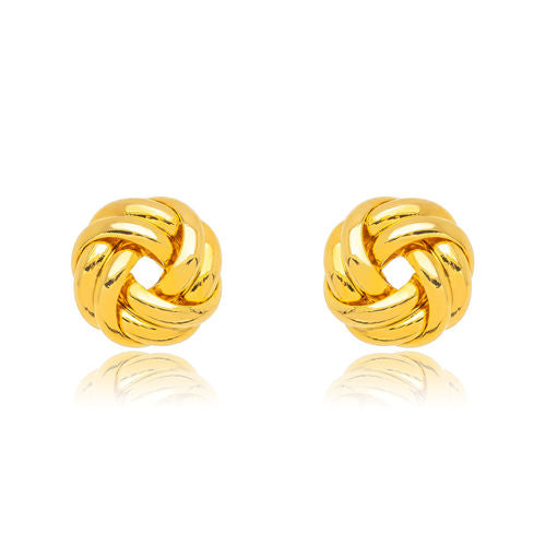 18K Gold Plated Small Stud Detailed Earrings