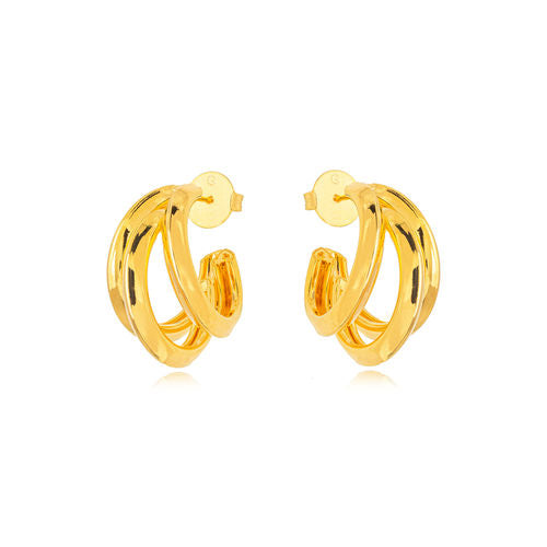 Triple Hoops Earrings - 18K Gold Plated