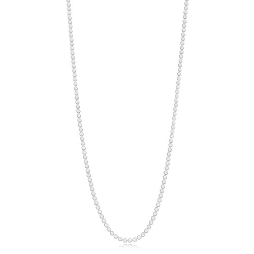 White Rhodium Plated Delicate Dots Necklace 60cm