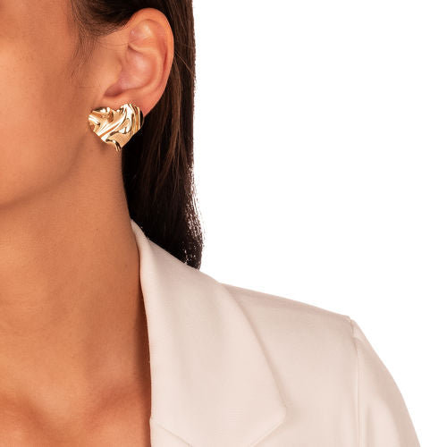 18K Gold Plated Organic Heart Shape Earrings