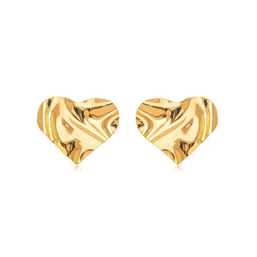 18K Gold Plated Organic Heart Shape Earrings