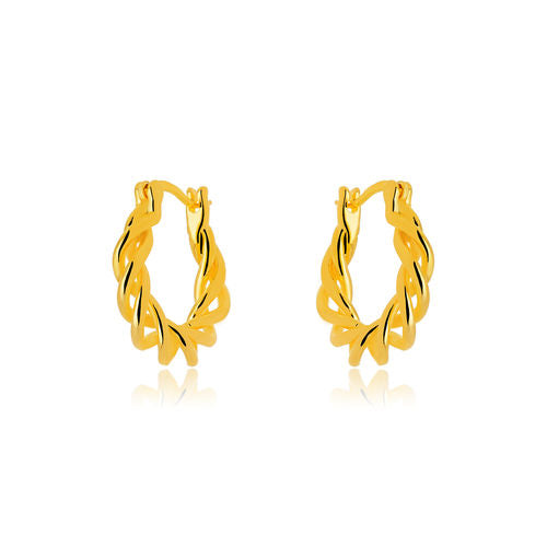 18K Gold Plated Braided Hoops Earrings