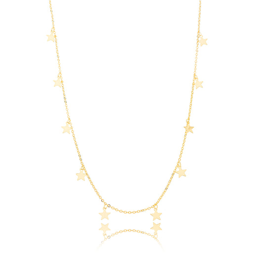 18K Gold Plated Cable Delicate Mini Stars Necklace