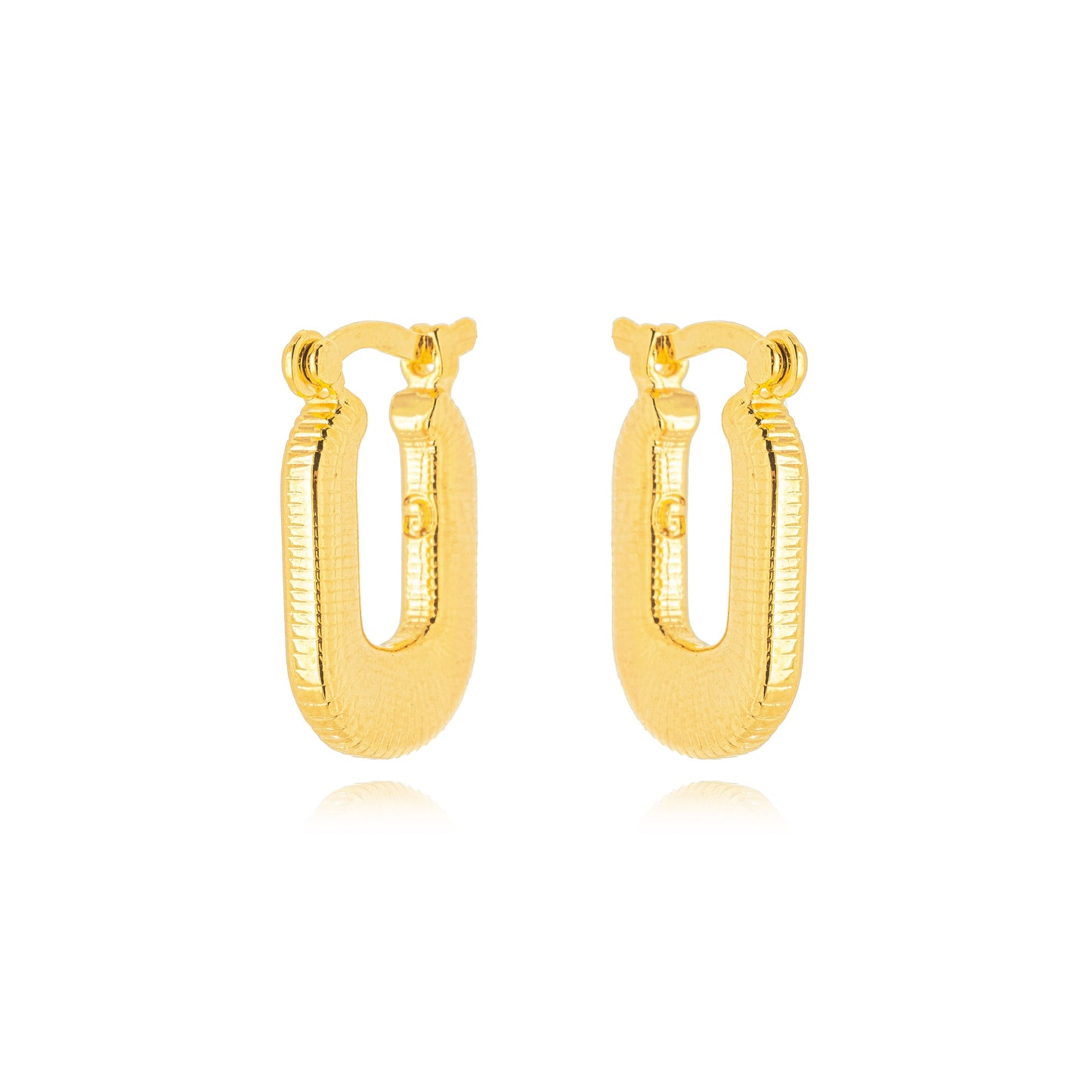 18K Gold Plated Small Hoops Latch Back Earrings