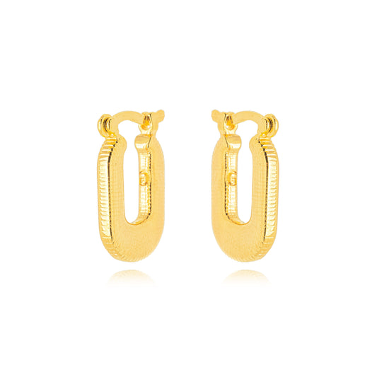 18K Gold Plated Small Hoops Latch Back Earrings