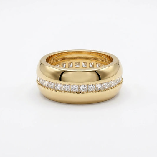 Bold Domed Band Ring - 18K Gold Plated