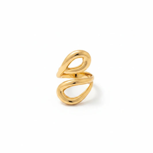 Infinity Drop Open Ring - 18K Gold Plated