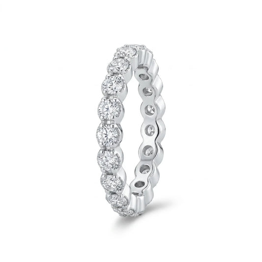 Eternity Zirconia Ring - White Rhodium Plated