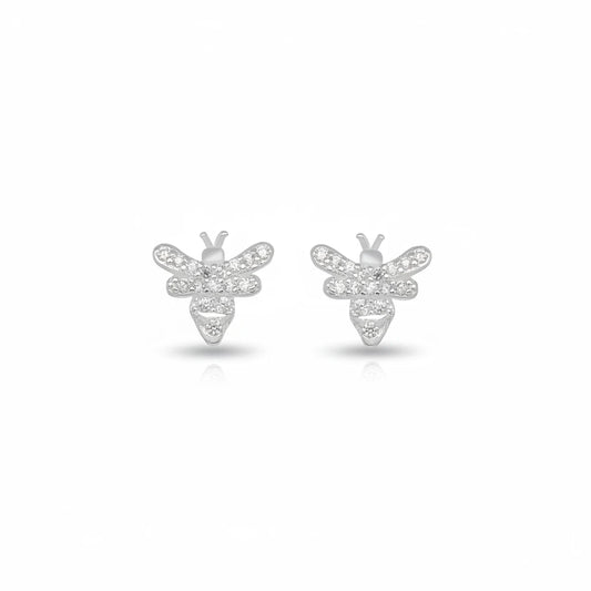 Small Butterfly Studded Stud Earrings - 925 Silver