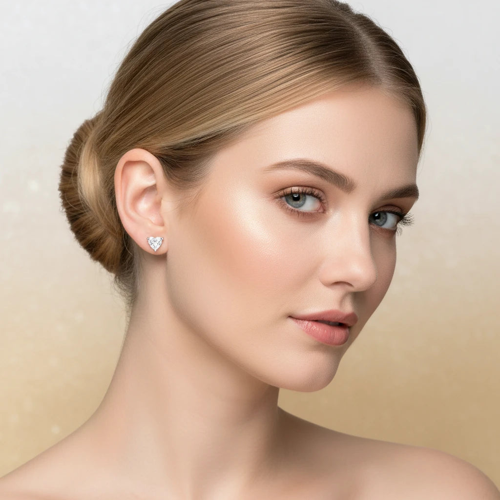 Mini Triangle Zirconia Stud Earrings - 925 Silver