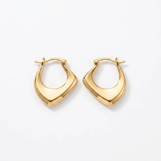 18K Gold Plated Hoops Latch Back Earrings