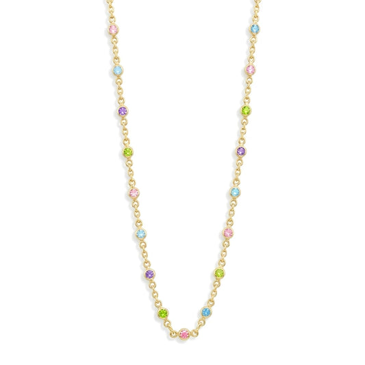 Colorful Mini Cubic Zirconia Kids Necklace - 18K Gold Plated