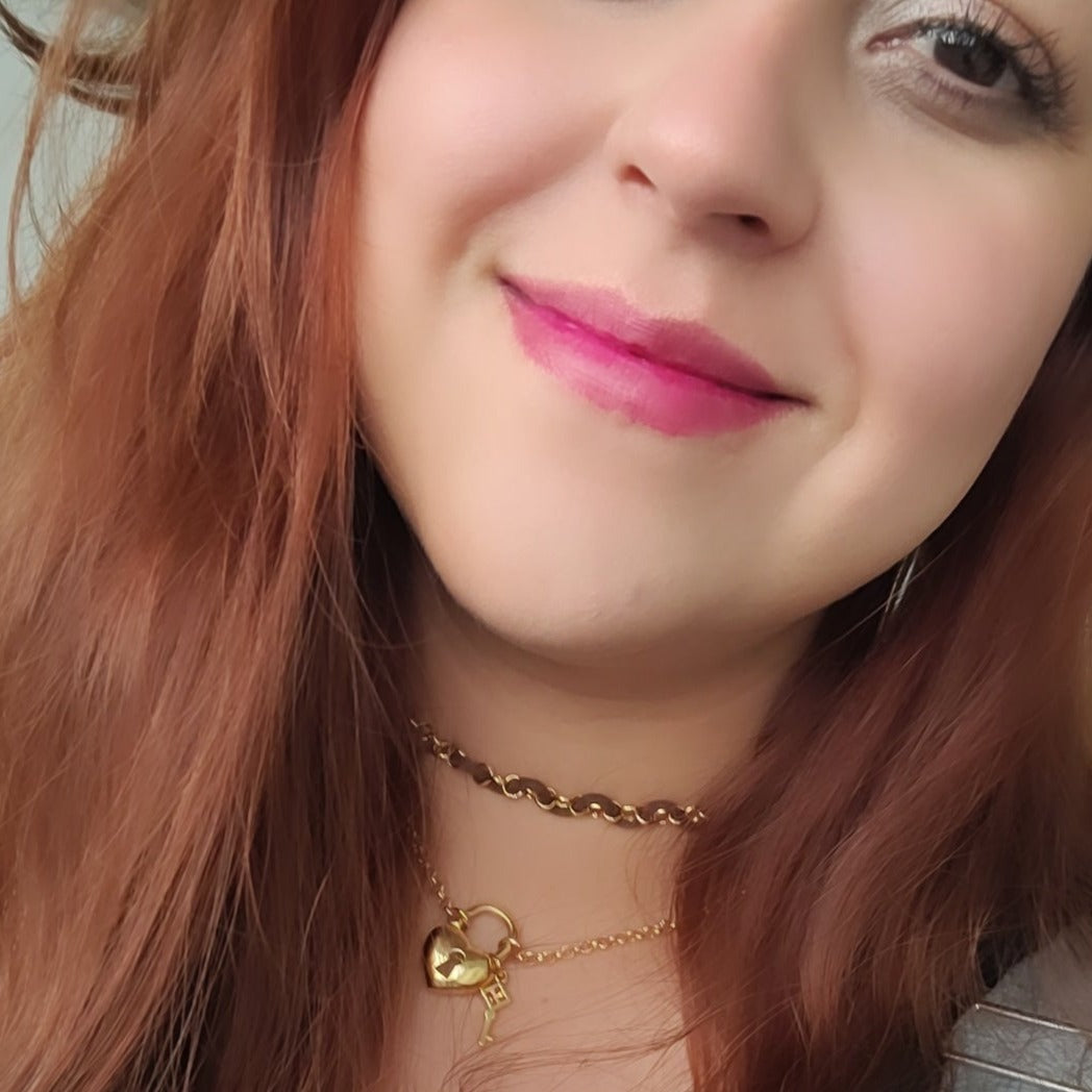 18K Gold Plated Heart Lock Necklace