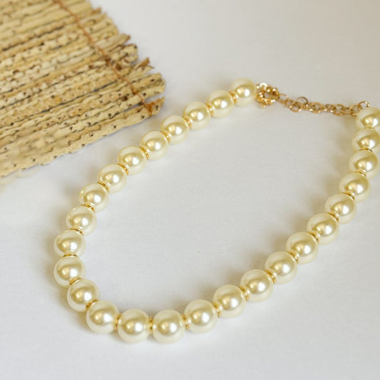 18K Gold Plated Maxi Pearl Necklace