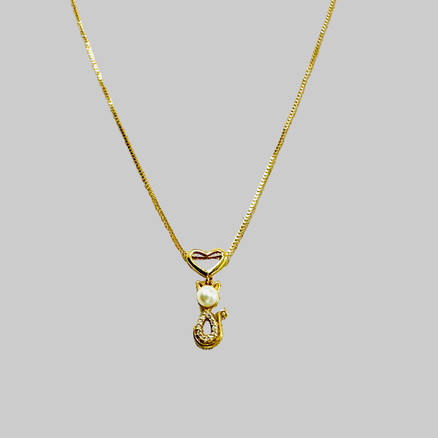 18K Gold Plated Cat Necklace