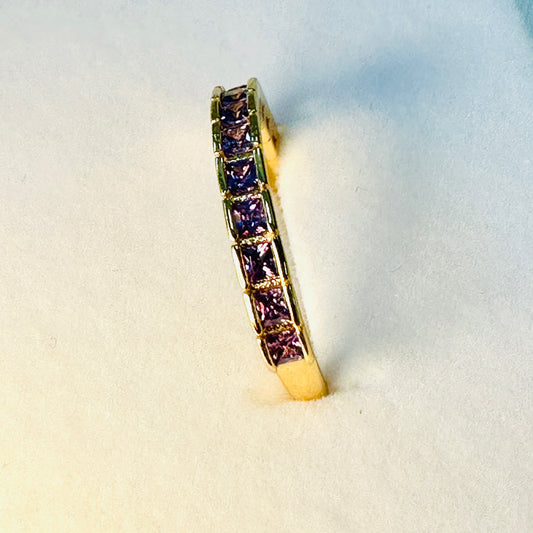 18K Gold Plated Purple Zirconia Ring