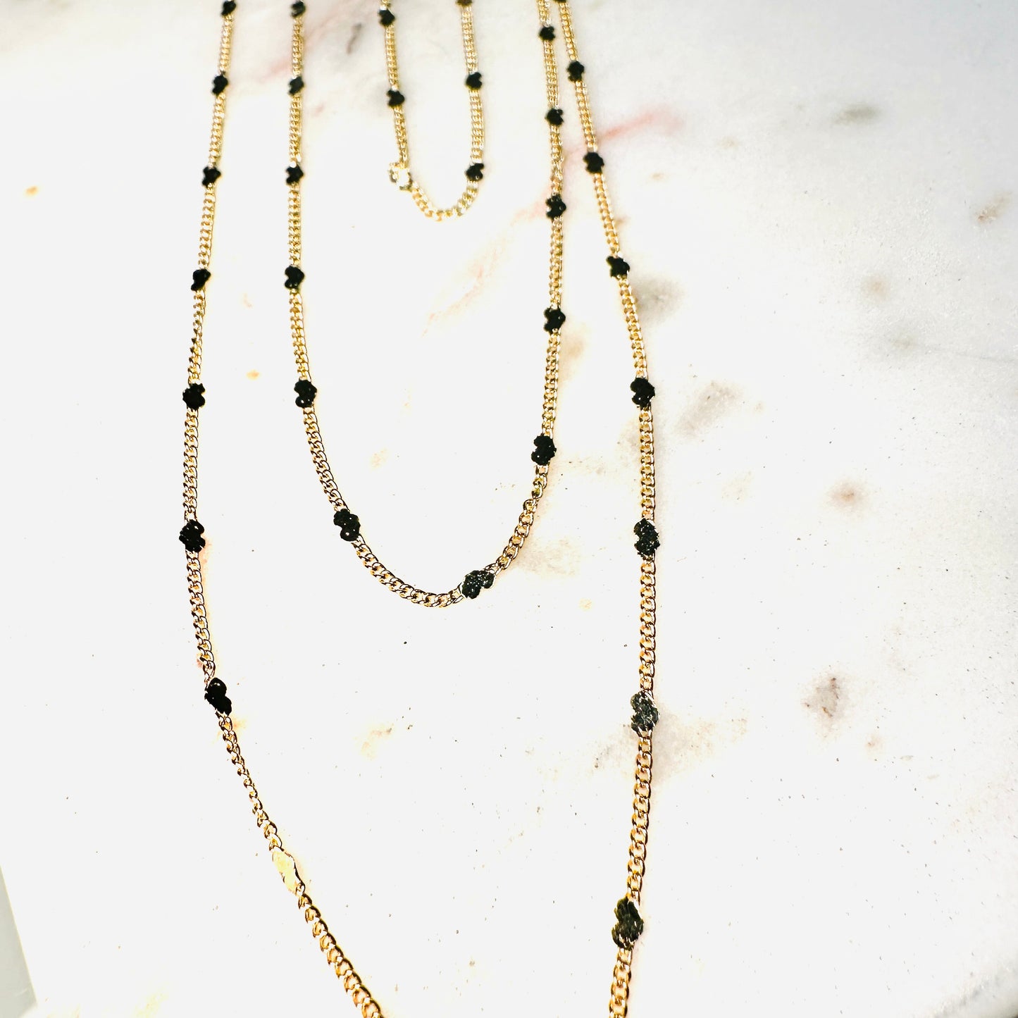 56cm Delicate Mini Hearts 18K Gold Plated Necklace