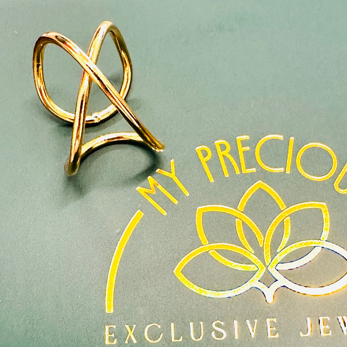 Adjustable X 18K Gold Plated Ring