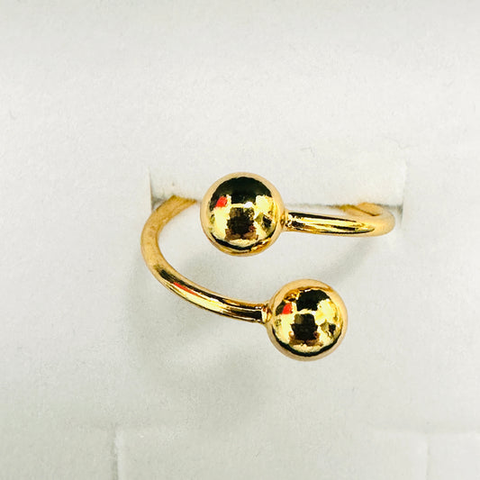 Thin Adjustable with Balls 18K Gold Plated Ring