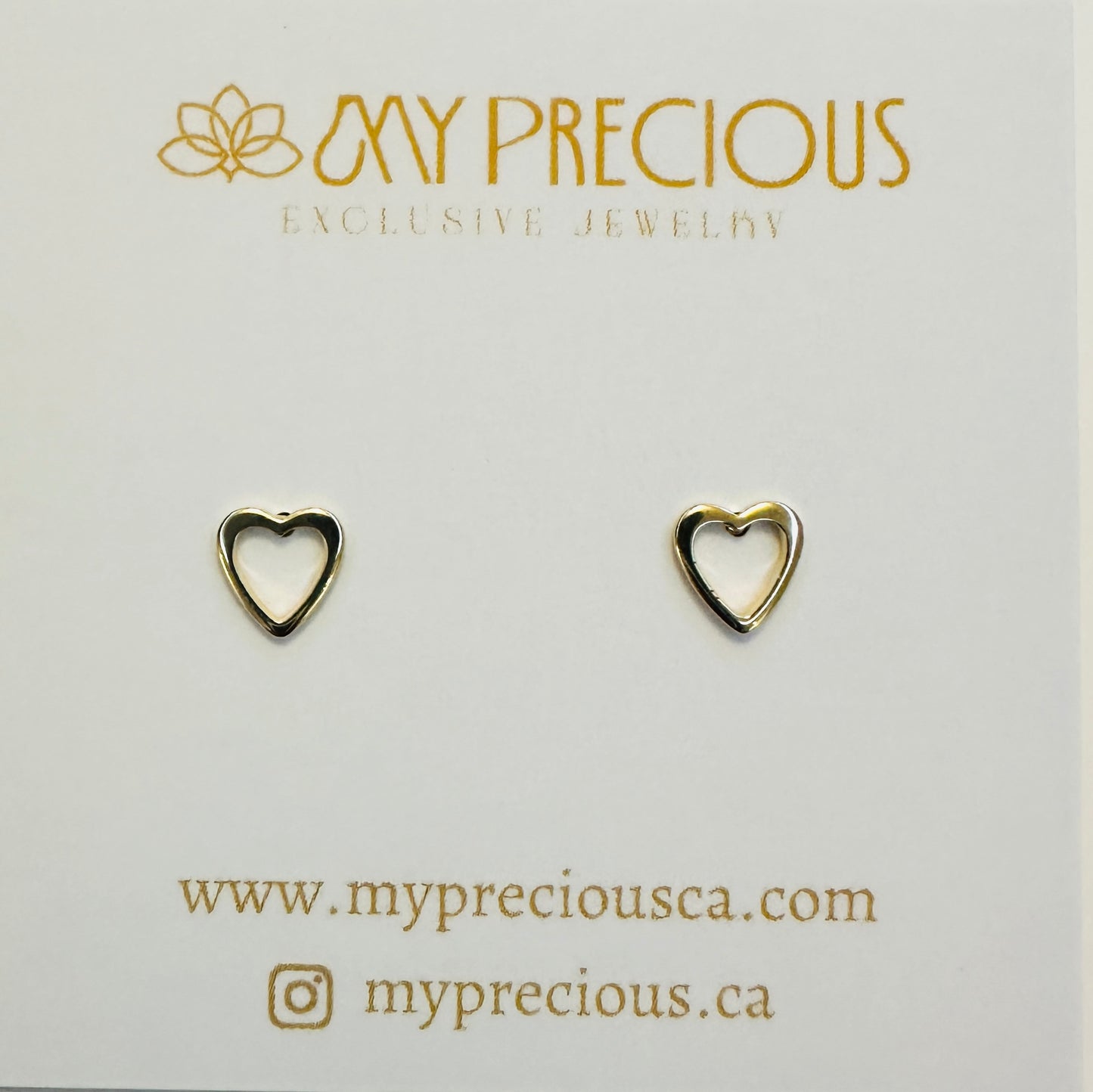 Delicate Open Heart Stud 18K Gold Plated Earrings
