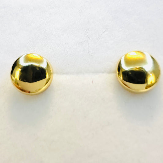 Flat Dome Stud 18K Gold Plated Earrings