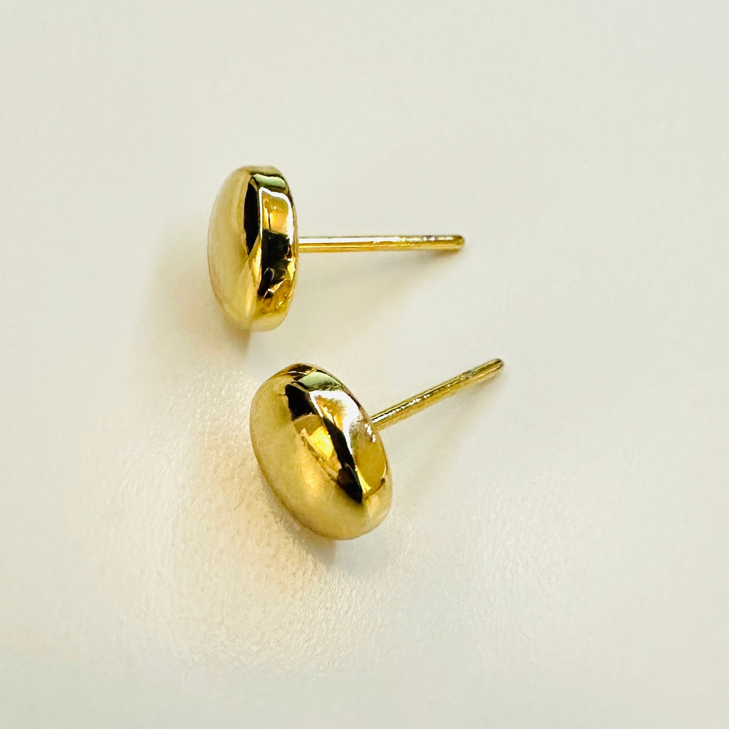 Flat Dome Stud 18K Gold Plated Earrings