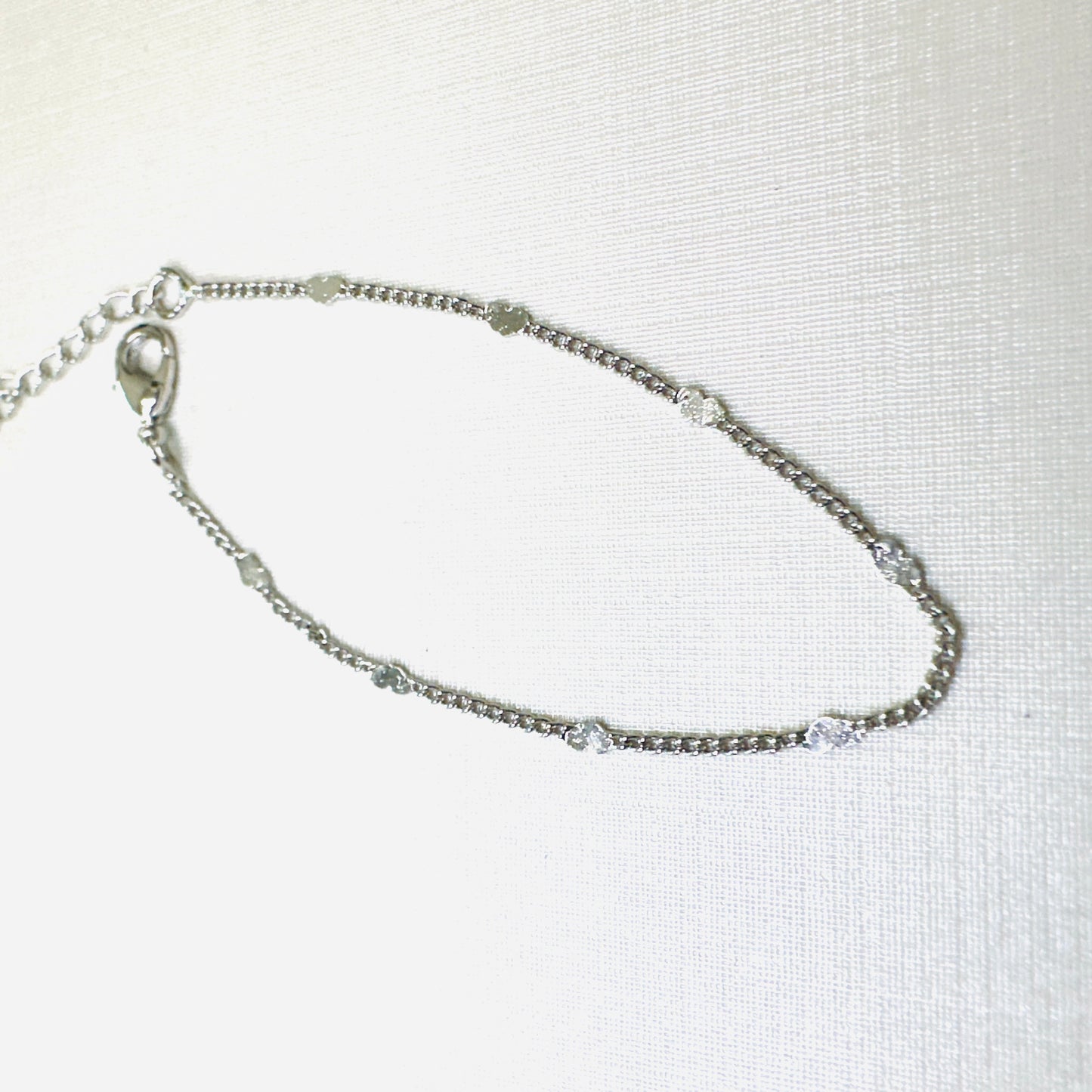 Delicate Mini Hearts White Rhodium Plated Kids Bracelet