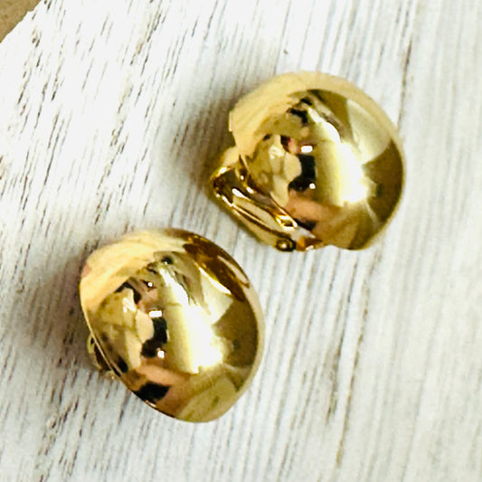 Half Balls Clip-on 18K Gold Plated Earrings