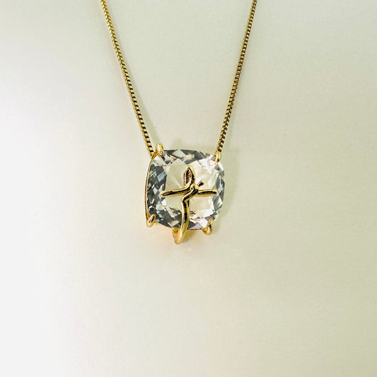 Square Stone Faith - 18K Gold Plated Necklace