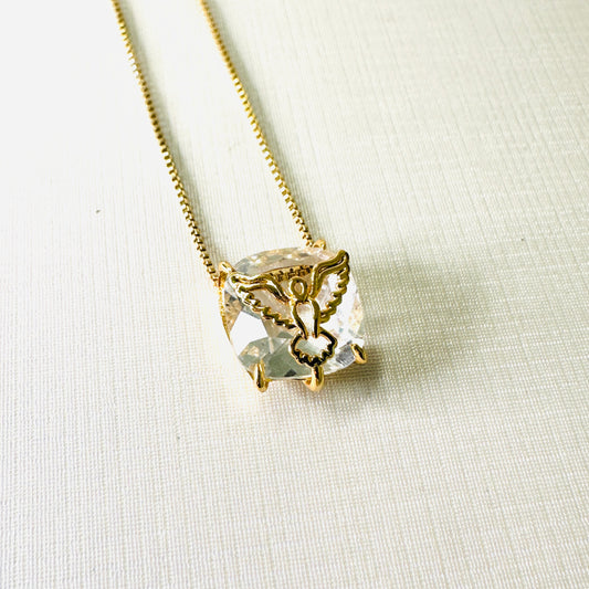 Square Stone Holy Spirit - 18K Gold Plated Necklace