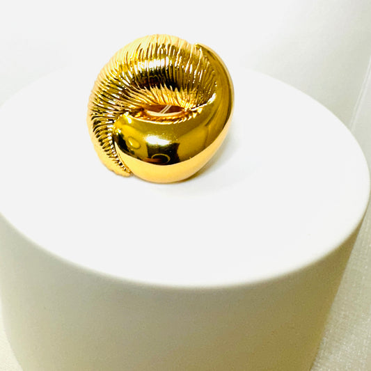 Dual Texture Interlocking Drops Ring - 18K Gold Plated