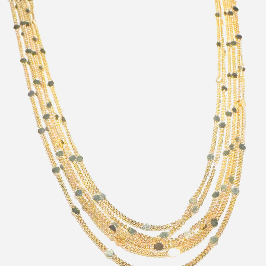 Multi Chain Choker - Delicate Mini Circles 18K Gold Plated Necklace