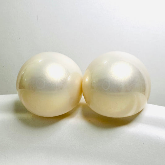18K Gold Plated Maxi Stud Pearls Earrings