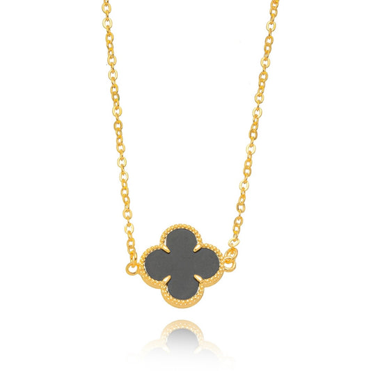 Black Lucky Clover - 18K Gold Plated Choker