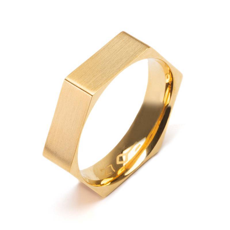 Male 18K Gold Plated Stainless Steel Ring