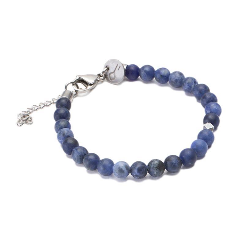 Men's Bracelet with blue sodalite stone balls.