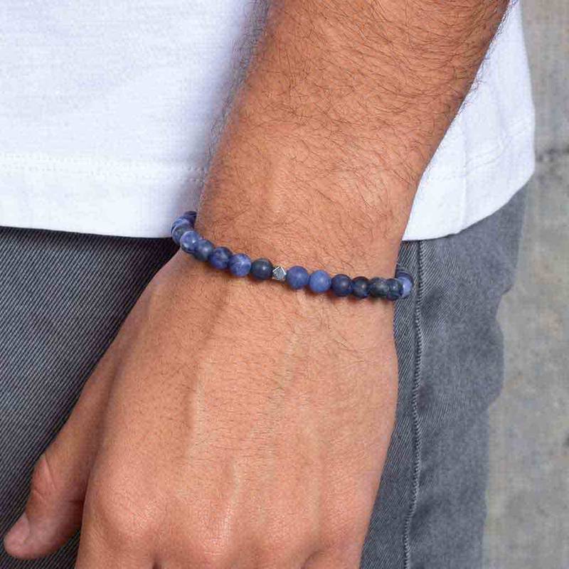 Men's Blue Sodalite Stone Balls Bracelet