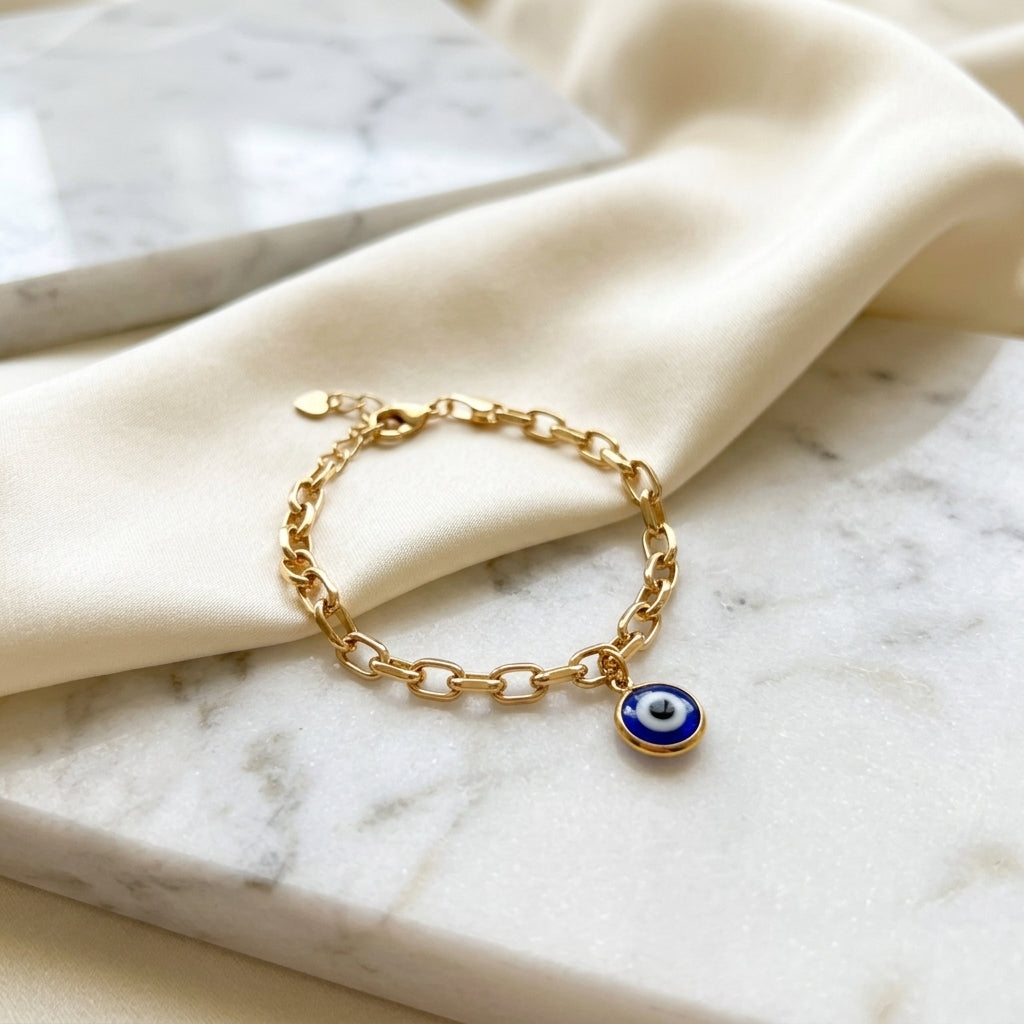 Evil Eye Bracelet - 18K Gold Plated