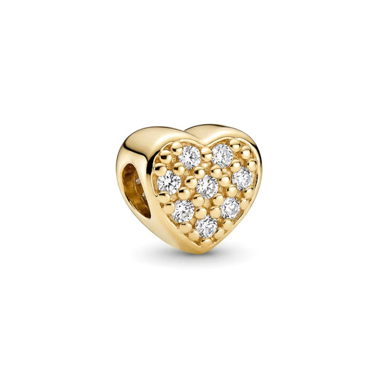 Heart Studded Zirconia Pendant - 18K Gold Plated